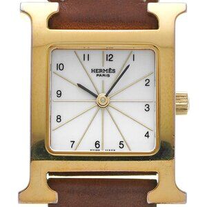 HERMES H watch Deburuturu HH1.201 White/Blanc Ladies Watches quartz Used Ginzo